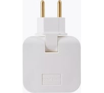 Тройник idealim в розетку электрический плоский поворотный с USB 2 шт white-USB-2