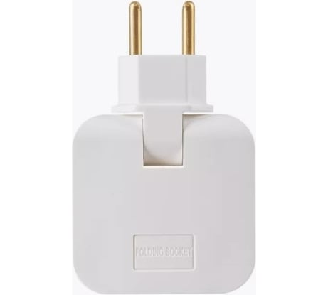 Тройник idealim в розетку электрический плоский поворотный с USB 2 шт white-USB-2