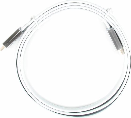 Кабель HDMI AOpen/Qust 19M/M ver 2.0, 1.8M серебряно-белый Flat ACG568F-S-1.8M