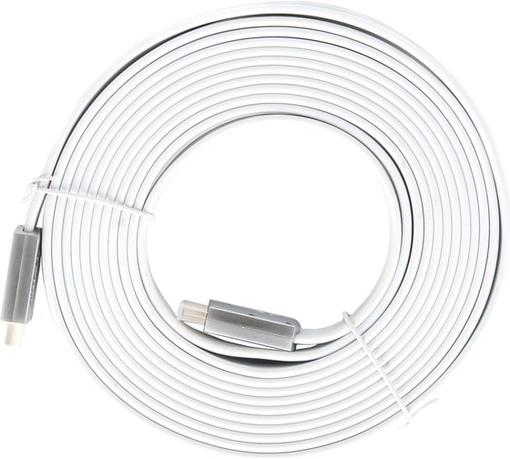 Кабель HDMI AOpen/Qust 19M/M ver 2.0, 10M, серебряно-белый Flat ACG568F-S-10M