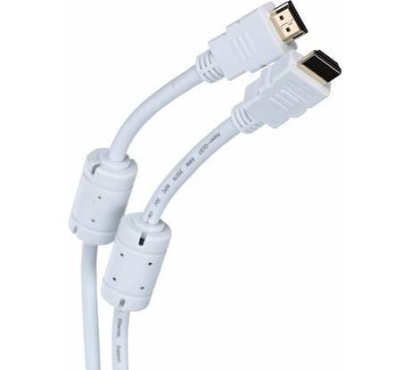 Кабель HDMI AOpen/Qust 19M/M ver 2.0, 10М, 2 фильтра, белый ACG711DW-10M