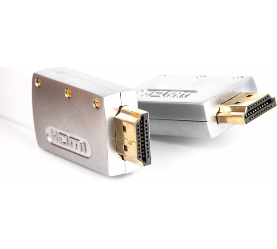 Кабель HDMI AOpen/Qust 19M/M ver 2.0, 1M серебряно-белый Flat ACG568F-S-1M