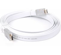 Кабель HDMI AOpen/Qust 19M/M ver 2.0, 3M серебряно-белый Flat ACG568F-S-3M