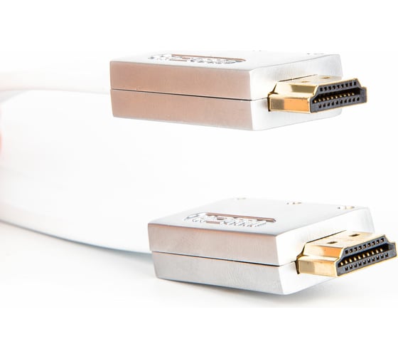 Кабель HDMI AOpen/Qust 19M/M ver 2.0, 3M серебряно-белый Flat ACG568F-S-3M