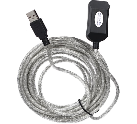 Кабель-адаптер AOpen/Qust USB2.0-repeater, удлинительный активный Am-Af 5м ACU823-5M