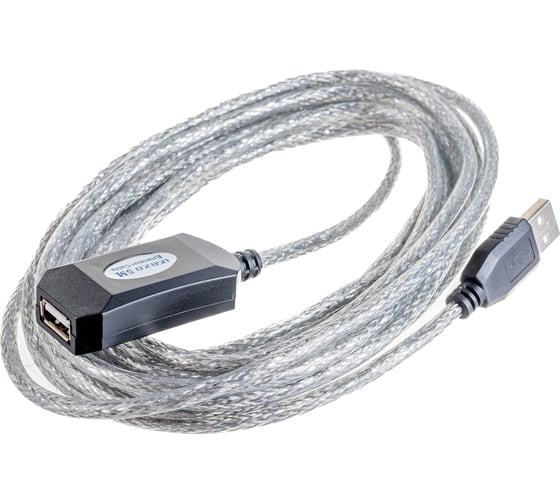 Кабель-адаптер AOpen/Qust USB2.0-repeater, удлинительный активный Am-Af 5м ACU823-5M
