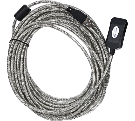Кабель-адаптер AOpen/Qust USB2.0-repeater, удлинительный активный Am-Af 10м ACU823-10M