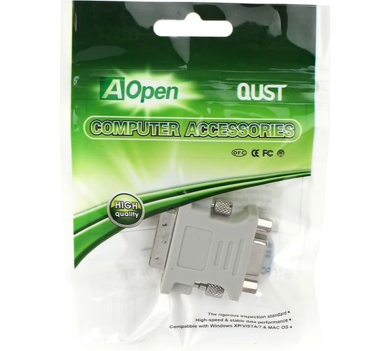 Переходник AOpen/Qust DVI-I - VGA 15F ACA301