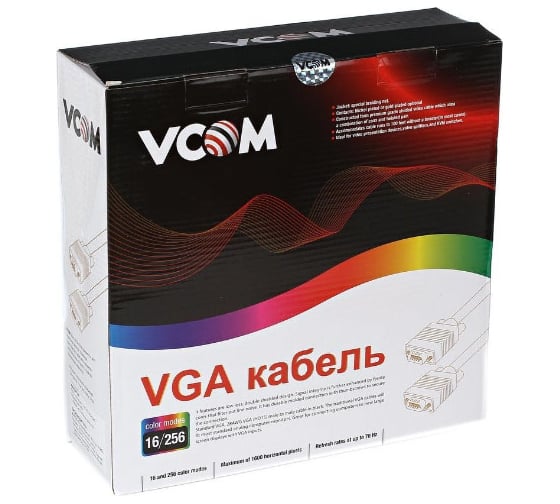 Кабель VCOM монитор-SVGA card /15M-15M/ 10м, 2 фильтра VVG6448-10M VVG6448-10MC