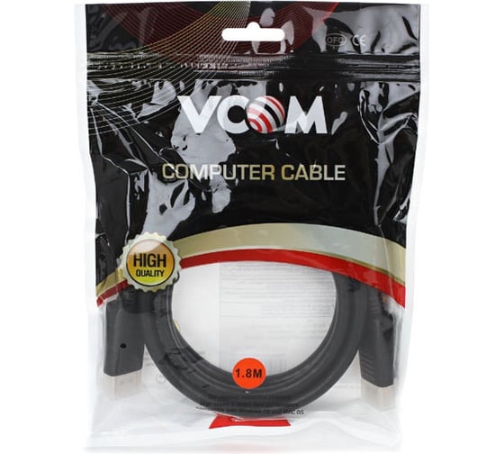 Соединительный кабель VCOM DISPLAY PORT v1.2, 4K60Hz, 1,8m VHD6220-1.8MO