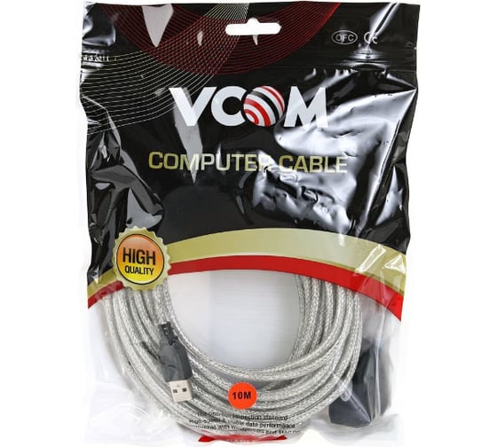Кабель-адаптер VCOM USB2.0-repeater, удлинительный, активный, Am-Af, 10м VUS7049-10M