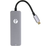 Кабель-адаптер VCOM USB3.1 Type-C/M - HDMI+2*USB 3.0+PD charging docking space, Aluminum Shell CU429M