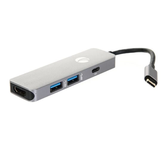 Кабель-адаптер VCOM USB3.1 Type-C/M - HDMI+2*USB 3.0+PD charging docking space, Aluminum Shell CU429M