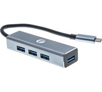 Кабель-концентратор VCOM USB 3.1 Type-C/m - 4 port USB3.0/f, Aluminum Shell DH310A