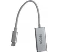 Кабель-адаптер VCOM USB 3.1 Type-C/m - HDMI A/f, 3840x2160, 30Hz,10Gbps, Aluminum Shell, 0,15m CU423M