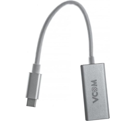 Кабель-адаптер VCOM USB 3.1 Type-C/m - HDMI A/f, 3840x2160, 30Hz,10Gbps, Aluminum Shell, 0,15m CU423M 1