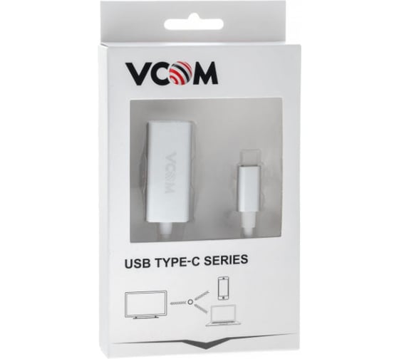 Кабель-адаптер VCOM USB 3.1 Type-C/m - HDMI A/f, 3840x2160, 30Hz,10Gbps, Aluminum Shell, 0,15m CU423M