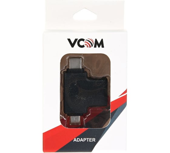 Переходник VCOM OTG 2 в 1, Micro USB 2.0 +Type-C - USB 3.0 A f CA434