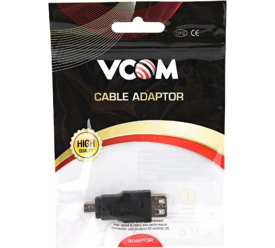 Переходник VCOM USB 2.0 A f - mini USB-5P CA411