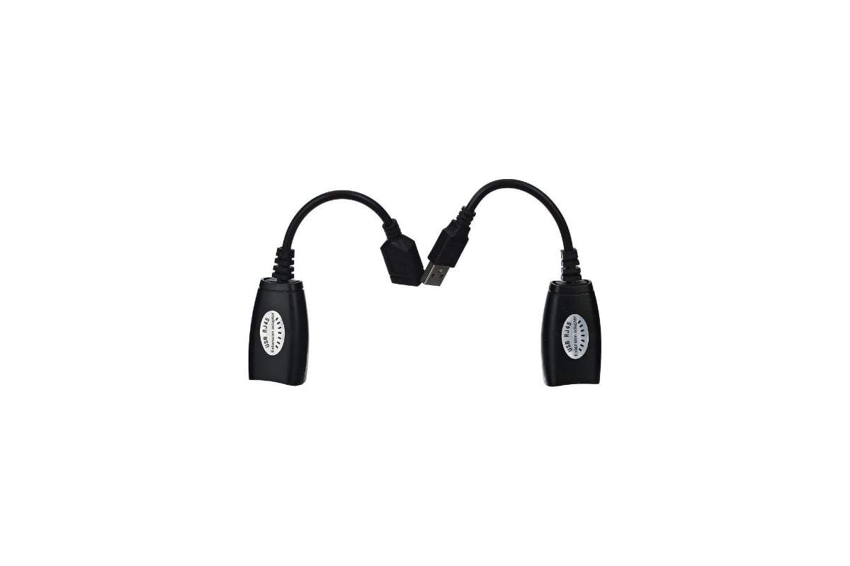 Адаптер-удлинитель VCOM USB-AM/AF - RJ45, по витой паре, до 45m CU824 ...