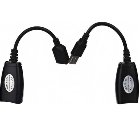 Адаптер-удлинитель VCOM USB-AM/AF - RJ45, по витой паре, до 45m CU824