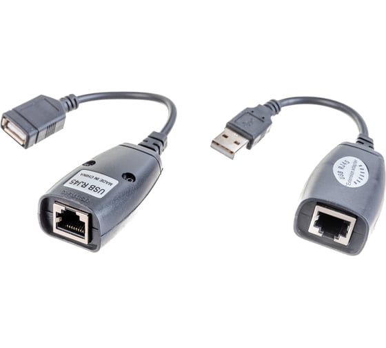 Адаптер-удлинитель VCOM USB-AM/AF - RJ45, по витой паре, до 45m CU824