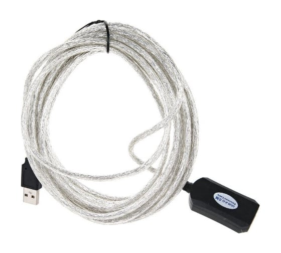 Удлинительный активный кабель-адаптер VCOM USB2.0-repeater Am-Af, 5м VUS7049-5M - выгодная цена, отзывы, характеристики, фото - купить в Москве и РФ