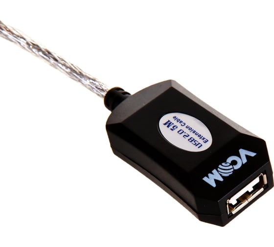 Удлинительный активный кабель-адаптер VCOM USB2.0-repeater Am-Af, 5м VUS7049-5M