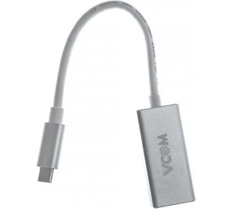 Кабель-адаптер VCOM USB 3.1 Type-C/m - DisplayPort/f, 3840x216060Hz, 10Gbps, Aluminum Shell, 0,15m CU422M
