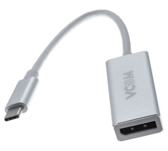 Кабель-адаптер VCOM USB 3.1 Type-C/m - DisplayPort/f, 3840x216060Hz, 10Gbps, Aluminum Shell, 0,15m CU422M