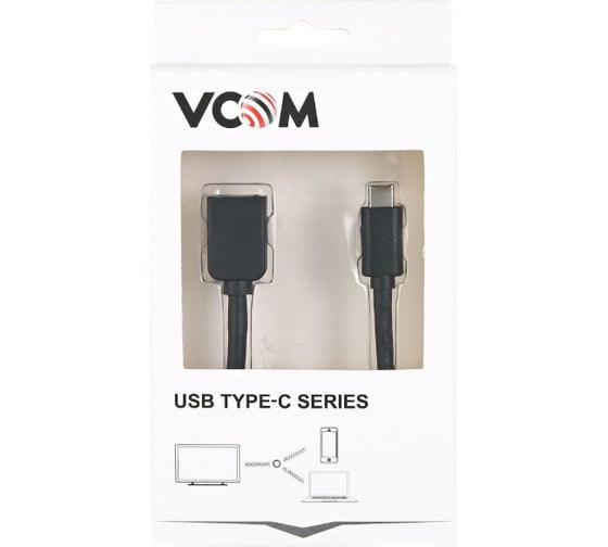 Кабель-адаптер VCOM USB 3.1 Type-C m - USB 3.0 A f, OTG, 1,5A, 5,0Gbps, 0,2m CU409