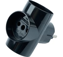 Сетевой разветвитель STEKKER 250В, 10A, IP20, черный, ADP10-15-20 39001