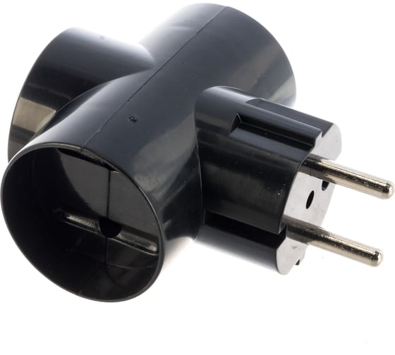 Сетевой разветвитель STEKKER 250В, 10A, IP20, черный, ADP10-15-20 39001