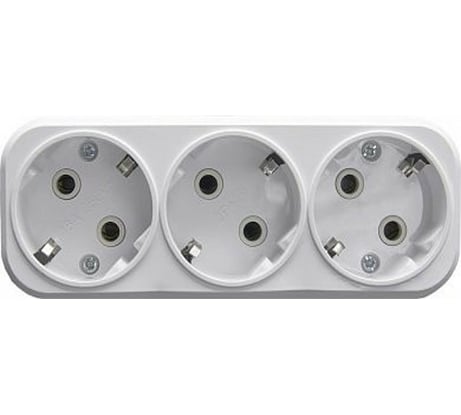 Сетевой разветвитель STEKKER на 3 выхода с заземлением, 250В,16A, белый ADP16-23-20 39024