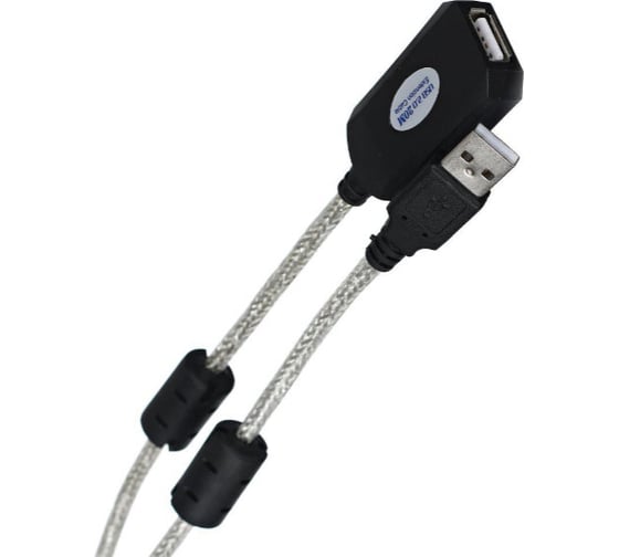 Удлинительный активный кабель-адаптер VCOM USB 2.0-repeater, Am-Af, 20м VUS7049-20M