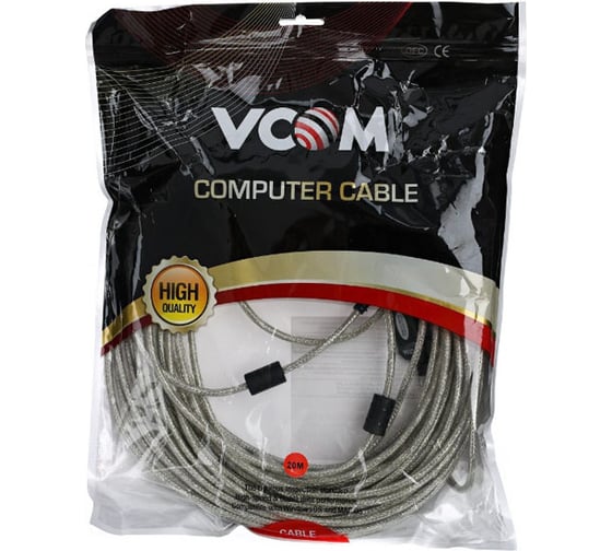 Удлинительный активный кабель-адаптер VCOM USB 2.0-repeater, Am-Af, 20м VUS7049-20M