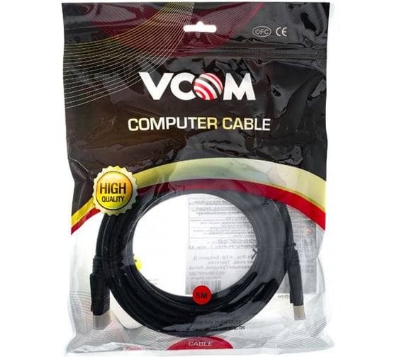 Соединительный кабель VCOM DISPLAY PORT v1.2, 4K60Hz, 5m VHD6220-5M