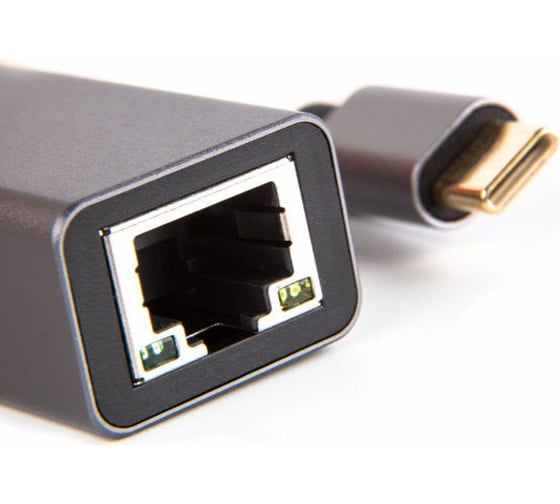 Кабель-переходник VCOM USB 3.1 Type-C - RJ-45, 1000Mbps Ethernet, Aluminum Shell, 0.15м DU320M