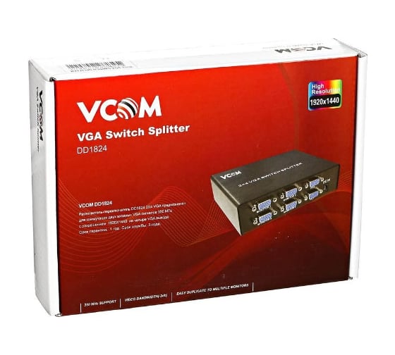Переключатель-разветвитель VCOM VGA 2=4 DD1824