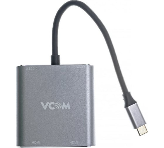 Кабель-адаптер VCOM USB 3.1 Type-C/M - 2*HDMI+USB3.0+PD charging CU450 1