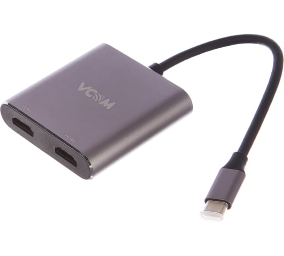 Кабель-адаптер VCOM USB 3.1 Type-C/M - 2*HDMI+USB3.0+PD charging CU450