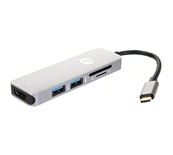 Кабель-адаптер VCOM USB3.1 Type-C /M - HDMI+2*USB 3.0+TF+SD docking space, Aluminum Shell CU430M 1