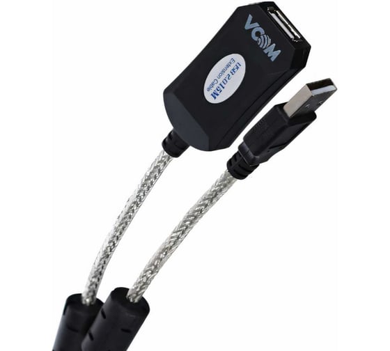 Удлинительный активный кабель-адаптер VCOM USB2.0-repeater Am-Af, 15м VUS7049-15M