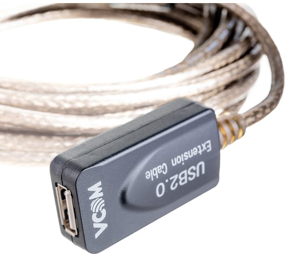 Удлинительный активный кабель-адаптер VCOM USB2.0-repeater Am-Af, 15м VUS7049-15M