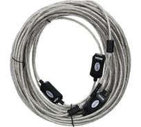 Удлинительный активный кабель-адаптер VCOM USB 2.0-repeater, Am-Af, 25м VUS7049-25M