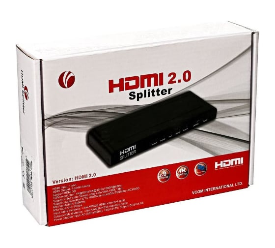 Разветвитель VCOM HDMI Spliitter 1=2 2.0v DD422
