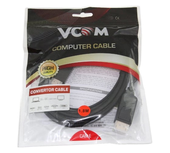 Кабель-переходник VCOM HDMI/M/+USB - DisplayPort /M/, 4K*30Hz, 1.8M CG599C-1.8M