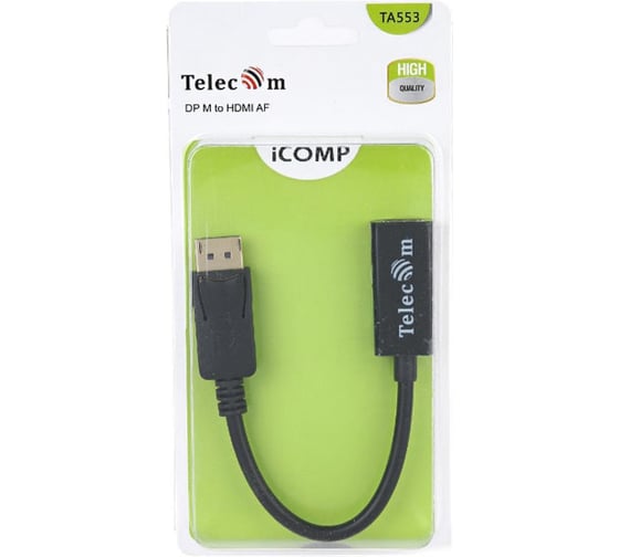 Кабель-переходник Telecom DisplayPort - HDMI-F, 0.2m TA553
