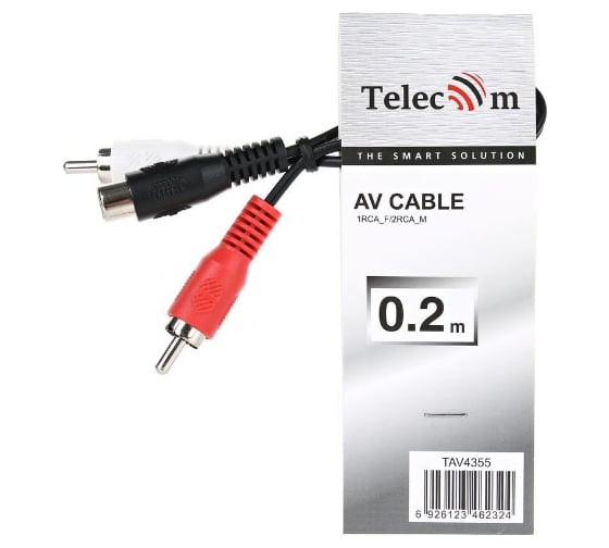 Кабель-разветвитель Telecom 1RCA /F/-2RCA/M/ TAV4355-0.2M