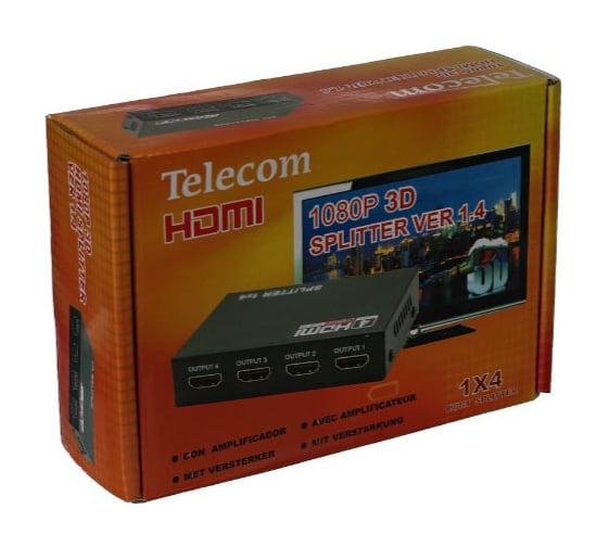 Разветвитель HDMI Telecom 1=4, каскадируемый, 1.4v+3D TTS5020